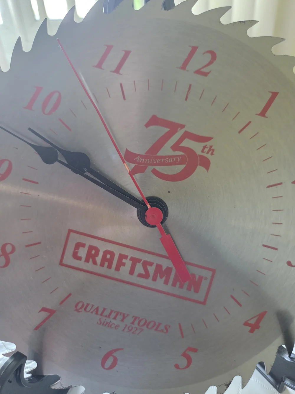 Vintage Craftsman Tools 75th Anniversary Saw Blade Clock USA